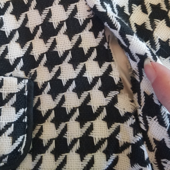 Vintage 60s Houndstooth Pattern Peacoat Thalhimers Mod Estimated S/M - Picture 8 of 16